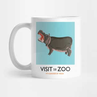 Visit the Zoo Hippo Train poster Mug